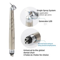 Handpiece Bedah Gigi Kecepatan Tinggi 45 Derajat Desain LED Pembuangan Belakang Mencegah Emfisema Tombol Tekan Dapat Diautoklaf