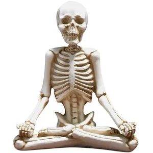 2023 All Saints'Day Yoga Skeleton Statue Home Outdoor Decorations Wholesale Unique Resin Crafts Practical Joke Customized Resin