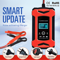 Chargeur de Batterie 12V 6A Universel pour Batteries au Plomb, Réparation d'Impulsions, Cycle Profond, Moto et Voiture, AC 100-240V 50/60Hz
