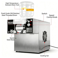 Machine à glace portable à refroidissement par air, tambour fileté en acier inoxydable 304, 220 kg/jour, alimentation par prise, 1200W, haute capacité, de bureau