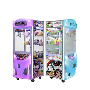 Factory crazy toy and lucky star 2 prize doll toy vending crane claw game machine with bill acceptor