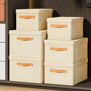 Boîtes de rangement en tissu non tissé en gros, boîte de rangement pour vêtements avec couvercle, boîte de rangement de grande capacité pour la maison, organisateur de tiroirs - Product Image 1