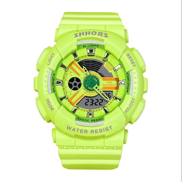 Candy Color Analog Digital Watches SHHORS 3 ATM Waterproof Unisex Fashion Wrist Watch