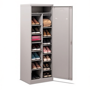Fami Perfom Series Changing Room Closet 585x500x1750 Mm Light <b>Grey</b> Ral7035 With Accessories - Product Image 2