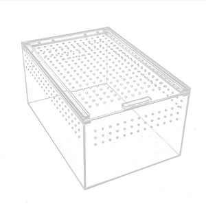 صندوق تربية الزواحف المستطيل الشفاف للغاية من الأكريليك، حوض بيئي للسحالي والسلاحف والثعابين - Product Image 5