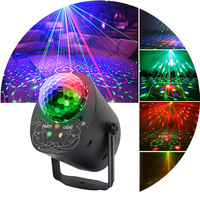 3 boules magiques, lumière laser de scène, lampe à boule disco RGB, télécommande, activation sonore, lumière de fête DJ pour la décoration de fêtes et de mariages