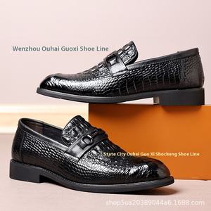 New Style Men's Casual <b>Dress</b> Shoes Top Layer Cowhide Oxfords Genuine Leather Business Breathable Single-Layer Slip-On Autumn - Product Image 2