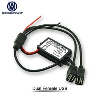 Konverter USB ganda 48VDC, truk mobil led 48v 36v 24v sampai 5v 3a output USB ganda 48vdc 36dcv 24vdc, pengubah voltase 5vdc, konverter dc dc