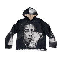 Blouson Vintage Personnalisé Printemps Célèbre Rap Star Imprimé Artistique Tissé Vêtement d'Extérieur Homme