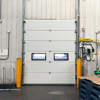 Portes sectionnelles industrielles résistantes aux intempéries, porte sectionnelle anti-vent avec joint en caoutchouc tout autour pour la logistique extérieure