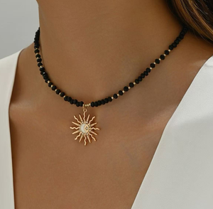 Collier en alliage sportif pastoral fait main avec perles imitation baroque, résine, étoile à cinq branches et papillon pour femme Zooing - Product Image 2