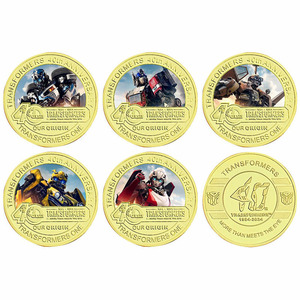5 Monedas Conmemorativas de Metal con Diseño de Transformers, Temática de Películas Americanas, Bumblebee, Monedas de Oro, Colección Conmemorativa - Product Image 1