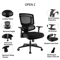 Chaise de bureau ergonomique en maille avec dossier réglable en hauteur, grand confort, inclinaison 3D, accoudoirs et soutien lombaire pour espace de travail professionnel