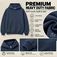 Sweat à capuche 100 % coton, coupe oversize, personnalisable avec logo OEM, épais et lourd