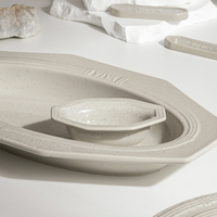 Assiettes ovales profondes en céramique de style européen, en porcelaine pure, pour sauce soja, rose/bleu/blanc – Vente en gros usine