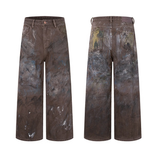Jeans de Invierno para <span class=keywords><strong>Hombre</strong></span>, Estilo Punk Urbano, Cintura Media, Pierna Ancha, 100% Algodón, Gruesos, Vintage, ODM 2026 - Product Image 1