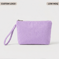 Pochette de soirée en velours côtelé écologique et durable avec dragonne, mini portefeuille zippé pour femme – Vente en gros