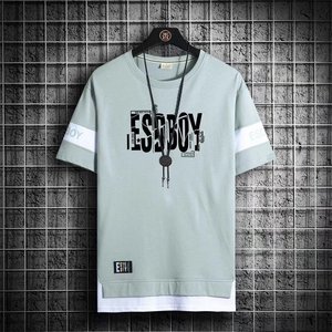 T-shirt Oversize da Uomo Estiva con Stampa Cartoon e Lettere, Traspirante e ad Asciugatura Rapida, Casual, Taglie Forti - Vendita all'Ingrosso - Product Image 4