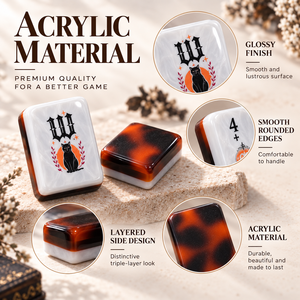 Fichas de Mahjong Americanas de Lujo de Diseño, 160 Piezas, Acrílicas, Resistentes a los Arañazos, con Diseño de Leopardo, para Fiestas de Halloween, Entretenimiento, Regalo - Product Image 5