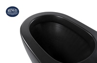 WC de luxe en deux pièces HY-6093B-MB 610 mm, norme européenne CE, noir mat, sans bride, à chasse d'eau