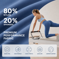 Pantalon de yoga et Pilates pour femme, sensation seconde peau, double face, en nylon et élasthanne, effet push-up, taille haute, sans couture avant, confort et maintien, collant