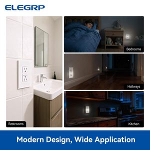 Prise décorative ELEGRP avec veilleuse, prise murale électrique avec éclairage LED intégré, prise résistante aux manipulations - Product Image 6