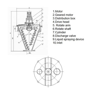 Chất lượng cao đôi xoắn ốc V Cone Mixer dễ dàng xả thức ăn động vật bột trộn hình nón vít Mixer - Product Image 2