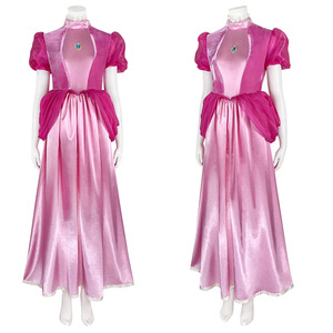 Costume de princesse Peach de dessin animé, robe rose à bulles, fête d'Halloween, carnaval pour fille, <span class=keywords><strong>Mario</strong></span> - Product Image 5