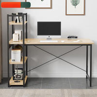 Bureau d'ordinateur en forme de L de haute qualité avec rangement, table de bureau à domicile avec étagère latérale, table d'ordinateur T0776