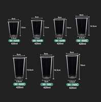 Gobelet à smoothie jetable en plastique PP transparent givré épais avec couvercle, logo personnalisé, 360 ml, 500 ml, 700 ml, 1000 ml