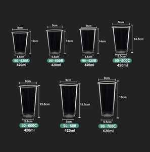 แก้วพลาสติกใส PP แบบใช้แล้วทิ้ง ขนาด 360 มล. 500 มล. 700 มล. 1000 มล. สำหรับสมูทตี้ ชานมไข่มุก พร้อมฝาปิด  รับทำโลโก้ตามสั่ง - Product Image 3