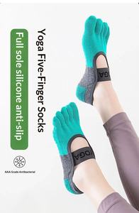 Calcetines de yoga transpirables para mujer al por mayor, de cinco dedos, antideslizantes de silicona, para gimnasio, sin talón, para fitness, ballet, danza, de algodón - Product Image 3