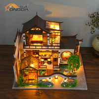 Hongda nouveau Design style chinois maison de poupée 3D maison de poupées en bois PC2314 charme poétique bricolage Miniature maison de poupée