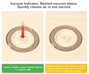 Recipiente Redondo de Vidrio para Alimentos con Sellado al Vacío, Tapa Gruesa de PP, Disco de Memoria de Tiempo y Compatibilidad Universal con Bomba de Vacío - Product Image 3