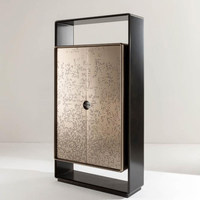 Armoire à vin moderne de luxe en acier inoxydable, portes métalliques décoratives, casiers haut de gamme personnalisables pour mobilier de maison et salon