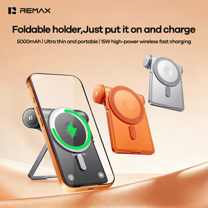 REMAX FP-16 5000mAh Batterie Externe Magnétique à Charge Rapide PD 20W 15W Support Pliable Métal Mince Sans Fil pour Téléphone et Montre - Product Image 3