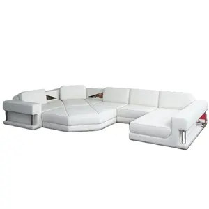 Avrupa yaşam tarzı kanepe mobilya fransız tarzı zarif beyaz deri otel kanepe