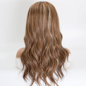 Parrucca Medica Personalizzata di Alta Qualità con Base in Seta 5*5, <span class=keywords><strong>Capelli</strong></span> Naturali Russi Vergini, Colore <span class=keywords><strong>Castano</strong></span> con Riflessi, per Donne - Product Image 2