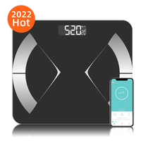 Balança de alta precisão, balança digital de gordura corporal preta bmi, pesagem inteligente, balança eletrônica de gordura corporal