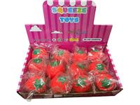 Jouets anti-stress promotionnels en forme de fraise, jouets de décompression souples en TPR, jouets anti-stress