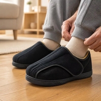 Chaussure de récupération diabétique à bout rond large, doublure douce en peluche, fermetures auto-agrippantes pour fracture métatarsienne et pieds sensibles et enflés