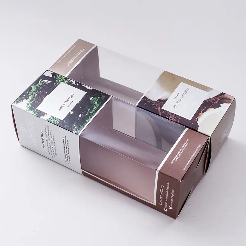 custom size small cosmetic sink care gift packaging paper box with clear pvc window