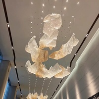 Lustre en verre sur mesure pour hall d'hôtel, salle de bal, escalier, département des ventes, salle à manger d'hôtel, hall d'entrée, lampe d'ingénierie artistique