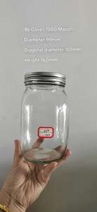 Pot en verre transparent <span class=keywords><strong>de</strong></span> qualité alimentaire avec bouchon à vis <span class=keywords><strong>de</strong></span> 70 mm pour beurre <span class=keywords><strong>de</strong></span> cacahuète, confiture <span class=keywords><strong>de</strong></span> fraises, sauce - Product Image 6