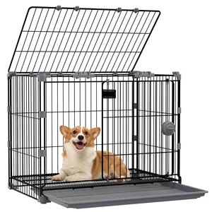 Morden Style Cage Playpen Dog Bike Steel High Quality Wire Cat Condo Kennel Barn Door Eversible Washable Mat Pet Crate