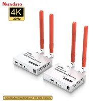 Kit Extensor Inalámbrico de Metal 58G 4K 1080P 300m 1 TX-1 RX Transmisor y Receptor de Video con Salida IR para TV/PC