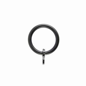LINEA FERRO DECO - SET OF 6 METAL CURTAIN RINGS, BLACK HOOK MODEL - Product Image 1