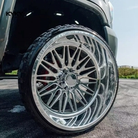 Jantes forgées KYKY en alliage noir brillant usiné, 24 pouces, American ForceWheels
