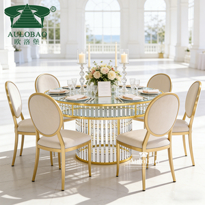 Stainless Steel Golden Luxury Design Bride Groom Wedding <b>Table</b> With Crystal - Product Image 2