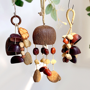 Campanas <span class=keywords><strong>de</strong></span> Viento Hechas a Mano con Cáscara <span class=keywords><strong>de</strong></span> <span class=keywords><strong>Coco</strong></span> Natural, Campanas <span class=keywords><strong>de</strong></span> Viento Rústicas Boho con Semillas <span class=keywords><strong>de</strong></span> Frutas para Decoración <span class=keywords><strong>de</strong></span> Jardín, Patio y Hogar - Product Image 1